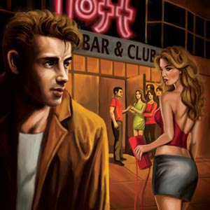 james dean looking vampire is stalking potential victims outside a nightclub