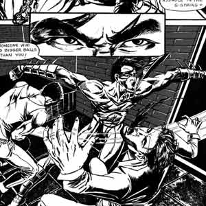 Achilles Storm is attacking street thugs comic page